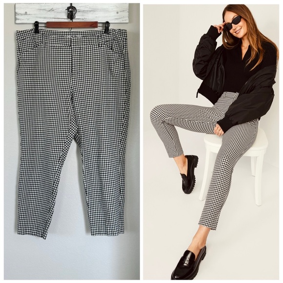 OLD NAVY 20 High Waist Pixie Skinny Ankle Pants • Houndstooth Print • Office - Picture 1 of 13